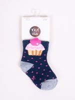 Skarpety z babeczką granatowe dziewczęce 17-19