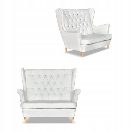 Sofa kanapa uszak Gaja ekoskóra skandynawska Family Meble biała na Arena.pl