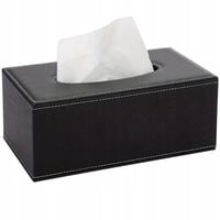 POJEMNIK PUDEŁKO NA CHUSTECZKI CHUSTECZNIK CZARNY Eko Skórka Elegancki