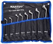 Zestaw kluczy 6-22mm 8szt. oczkowo-oczkowych Klucze oczkowe odgięte