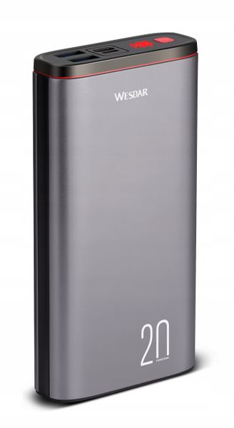 Powerbank 20000mAh 2x USB 1x Micro USB TYP-C LED zdjęcie 2