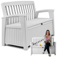 SKRZYNIA OGRODOWA NA BALKON TARAS KUFER SIEDZISKO ŁAWKA BIAŁA 227L KETER