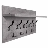 WIESZAK ŚCIENNY PANELOWY Z PÓŁKĄ LOFTOWY MOCNE HAKI 65X40CM BETON MILLENIUM