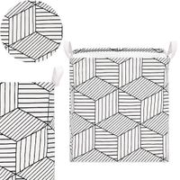 Kosz do przechowywania zabawek i ubrań pojemnik z uszami biało-czarny