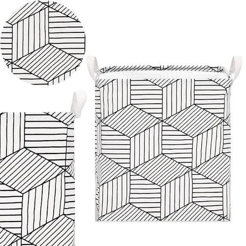 Kosz do przechowywania zabawek i ubrań pojemnik z uszami biało-czarny na Arena.pl