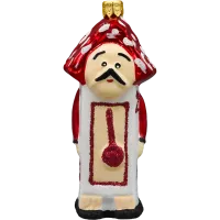 Bombka choinkowa szklana: Pan Zegar: czerwony