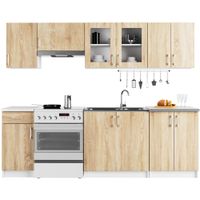 ZESTAW KUCHENNY Z WITRYNĄ LIMA 2.4M BIAŁY / DĄB SONOMA