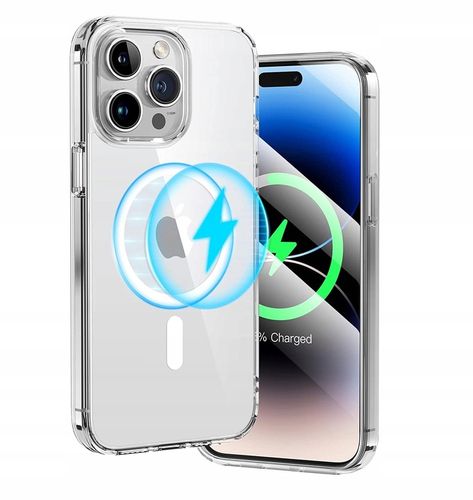 Etui Do iPhone 14 Pro +Szkło 9H WZMACNIANE 360° do MAGSAFE CLEAR CASE na Arena.pl