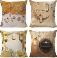 Zestaw 4 Poduszek Dekoracyjnych na Ramadan 45x45cm Różne Wzory