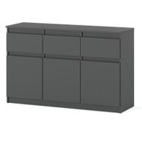 Komoda Szara Mat Do Salonu Z 3 Szufladami Oleksa 120cm Pojemna Szafka Rtv