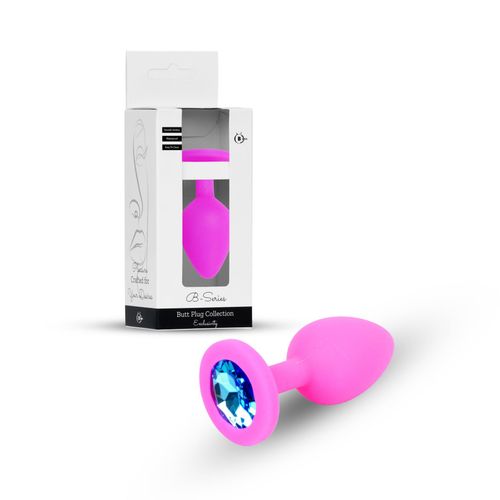 plug-jewellery pink silicon plug small- light blue diamond na Arena.pl