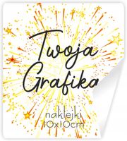 Naklejki ETYKIETY REKLAMOWE dowolny własny nadruk grafika tekst LOGO 20 szt