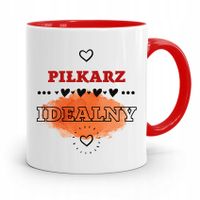 Kubek Czerwony Prezent Dla Piłkarza Idealnego Z Nadrukiem Ze Zdjęciem