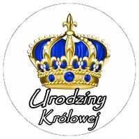 Opłatek na tort Urodziny 18 30 40 50 60 Korona Król Królowa Tekst Gratis