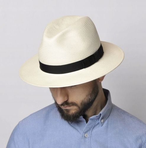 Kapelusz panama męski fedora PEDRO krem 59 na Arena.pl