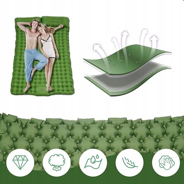 MATA SAMOPOMPUJĄCA KARIMATA DMUCHANA MATERAC 195X125 CM zdjęcie 11