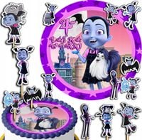 ZESTAW OPŁATEK NA TORT 20CM + TOPPERY PAPIEROWE - VAMPIRINA 15CM 18CM