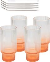 Szklanki 320 ml do Napojów Metalowe Słomki 4szt