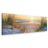 Obraz Do Salonu PLAŻA Morze Zachód Słońca Panorama Pejzaż 145cm x 45cm