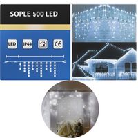 SOPLE ZEWNĘTRZNE KURTYNA LAMPKI ŚWIĄTECZNE 500 LED GIRLANDA OZDOBA BIAŁY