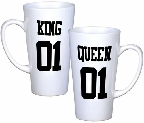 KOMPLET KUBKÓW LATTE DLA PAR PREZENT DUŻE 450ml PREZENT Z NADRUKIEM na Arena.pl