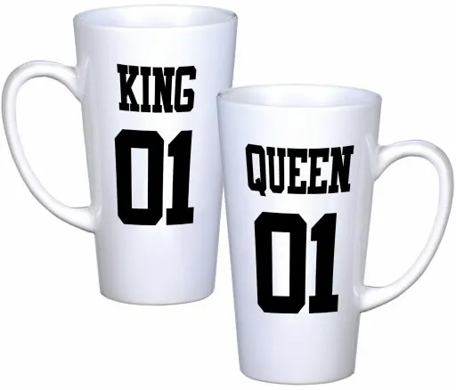 KOMPLET KUBKÓW LATTE DLA PAR PREZENT DUŻE 450ml PREZENT Z NADRUKIEM zdjęcie 3