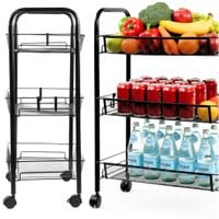 Regał kuchenny mobilny metalowy stolik na kółkach 3 półki organizer