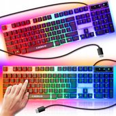 KLAWIATURA GAMINGOWA LED PODŚWIETLANA DLA GRACZY MEMBRANOWA USB NUMLOCK