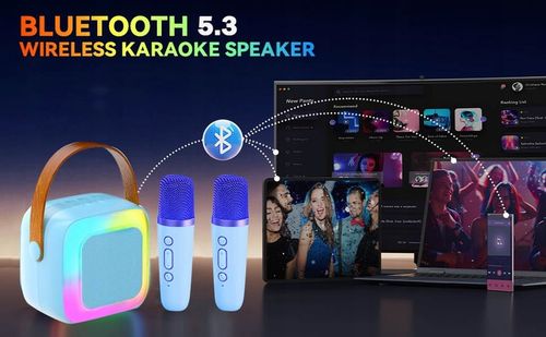 PRZENOŚNY GŁOŚNIK ZESTAW KARAOKE BEZPRZEWODOWY MIKROFON BLUETOOTH USB na Arena.pl