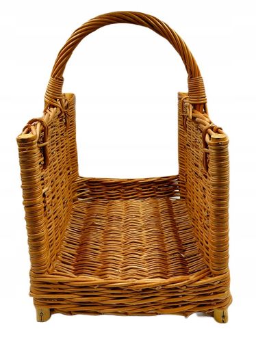 KOSZ WIKLINOWY NA DREWNO ZAKUPY KOMINKA PROSTY JASNY KOSZYK WIKLINA ŚREDNI na Arena.pl