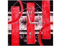 40X40CM ZEGAR CZERWONA ABSTRAKCJA OBRAZ