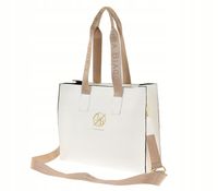 Laura Biaggi - duża torebka shopper biały groszek mat MG260