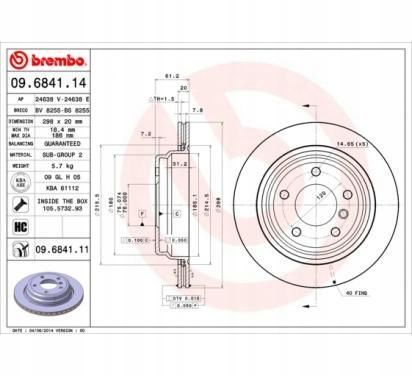 TARCZA HAM TYL 298X20 V BREMBO na Arena.pl