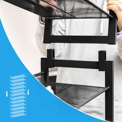 Regał na obuwie czarny z półkami przewiewne z siatki na buty stojak na Arena.pl