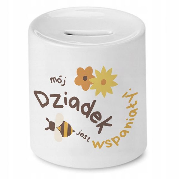 Skarbonka Dzień Dziadka Mój Dziadek Jest Wspaniały Z Nadrukiem Ze Zdjęciem zdjęcie 1