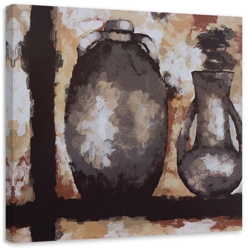 Obraz na płótnie, Dwa dzbanki na półce 30x30 na Arena.pl