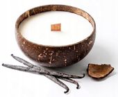 Świeca zapachowa sojowa 400g w kokosie Laska Wanili knot drewniany No.16XXL