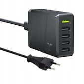 Szybka Ładowarka Sieciowa Zasilacz 52W Green Cell 5x USB-A + Kabel AC 1.2m