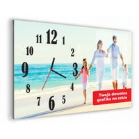 FOTO ZEGAR SZKLANY z dowolnym nadrukiem 59x29cm