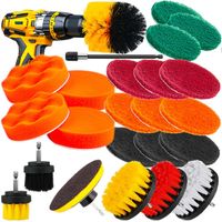 ZESTAW SZCZOTKI NA WKRĘTARKĘ WIERTARKĘ DO CZYSZCZENIA MYCIA TAPICERKI 24 EL