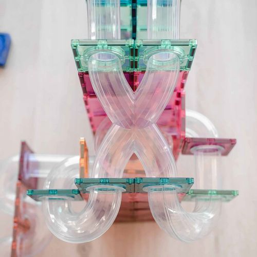 Connetix: klocki magnetyczne kulodrom Pastel Ball Run 80 tor kulkowy na Arena.pl