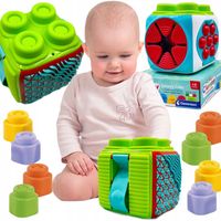 SENSORYCZNA KOSTKA CLEMMY ZABAWKA DLA MALUCHA DZIECKA MIĘKKIE KLOCKI 6M CLE