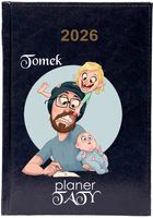 Kalendarz A5 2026 tygodniowy KSIĄŻKOWY PREZENT NA DZIEŃ TATY Z IMIENIEM