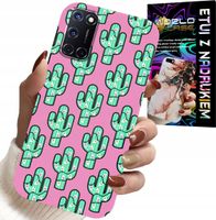 ETUI DO OPPO A52 - KAKTUSY, KAKTUS NA RÓŻOWYM TLE + FOLIA