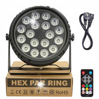 REFLEKTOR SCENICZNY LED HEX PAR RING EFEKT ŚWIETLNY RGBWA+UV + pilot