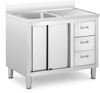Szafka ze zlewem Royal Catering 1 komora stal nierdzewna 400 x 400 x 300 mm