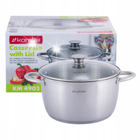 GARNEK Z POKRYWKĄ TRADYCYJNY 5L STALOWY 24cm INDUKCJA GAZ