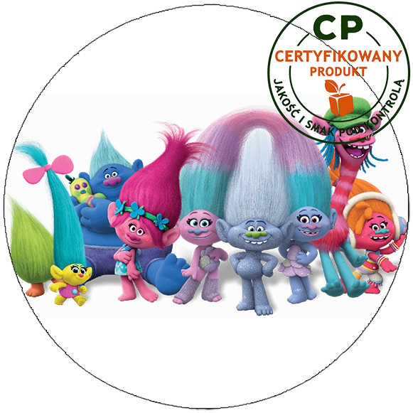 Opłatek na tort Trolls Trolle zdjęcie 1