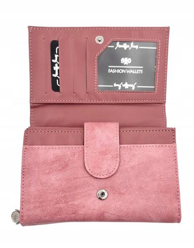 PORTFEL damski mały skórzany prezent różowy Jennifer Jones pojemny eko na Arena.pl