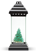 Znicz kapliczka bożonarodzeniowa z choinką pozłacana 34 cm